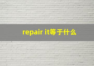 repair it等于什么